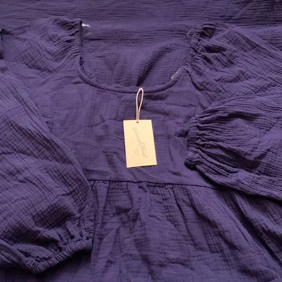 (L)- Universal Thread Women's Balloon Long Sleeve Dress - Picture 4 of 13